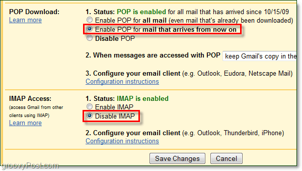 Verbind Gmail met Outlook 2010 via POP