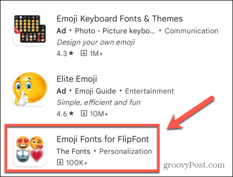 emoji-lettertypen voor de flipfont-app