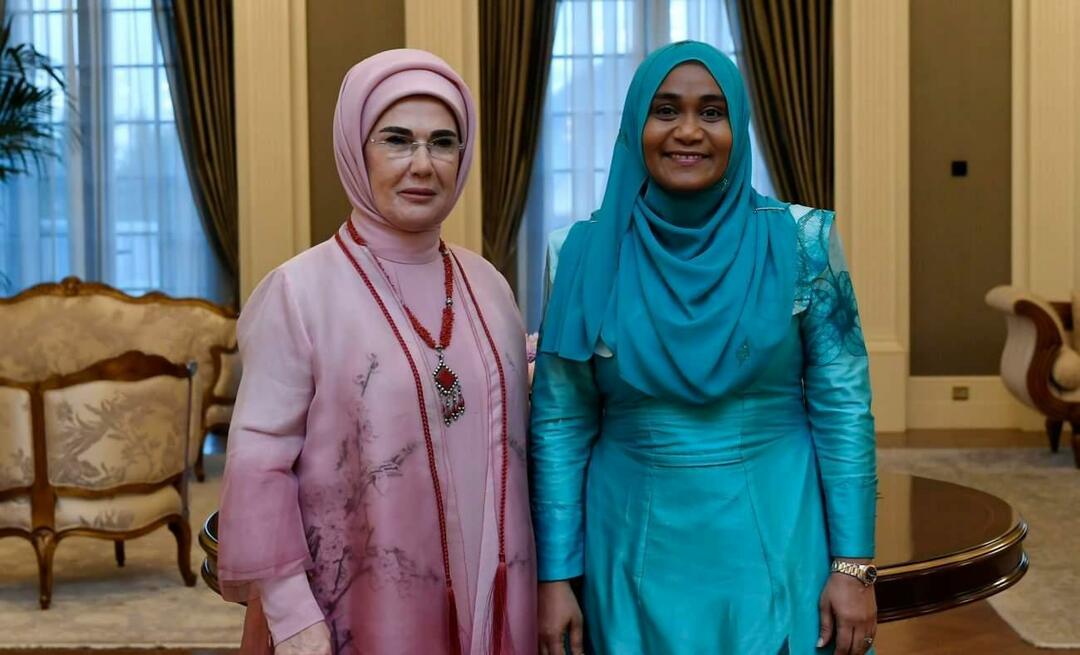 First Lady Erdoğan had een ontmoeting met Sajidha Mohamed, de vrouw van de Malediven-president Muizzu