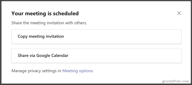 Vergadering gepland in Microsoft Teams