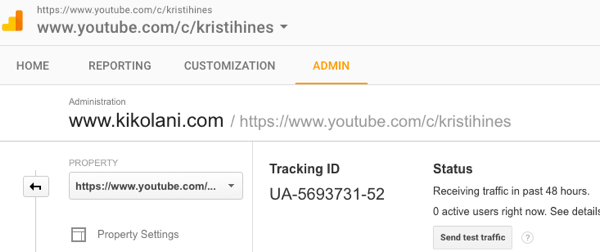 tracking-ID van Google Analytics