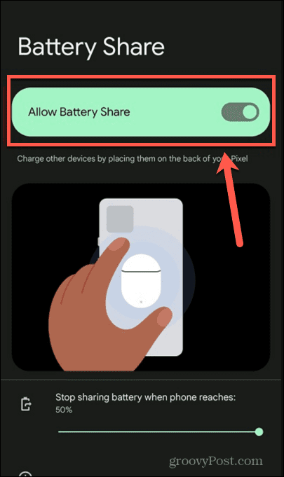 batterij delen toestaan