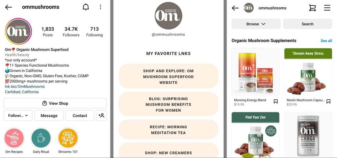 instagram-bio-ommushrooms-e-commerce-voorbeeld