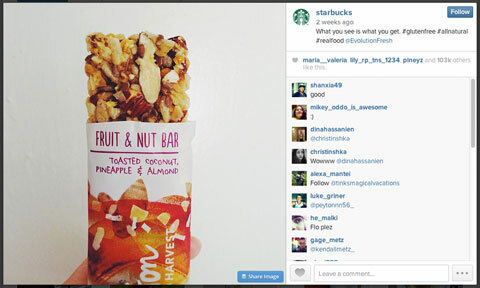 starbucks instagram-afbeelding met #glutenfree