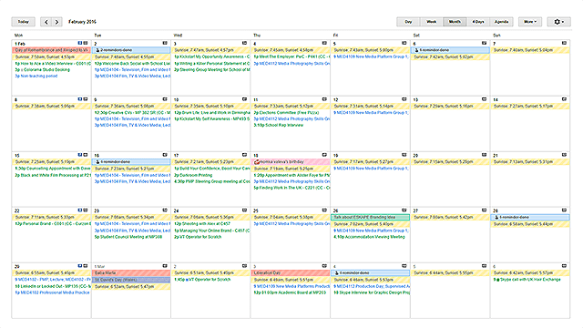 google agenda ical geplande evenementen georganiseerde kalenders universiteitsstudent netjes