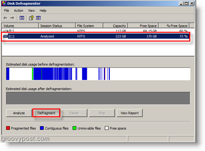 Opties voor schijfdefragmentatie voor Windows XP - analyseren en defragmenteren