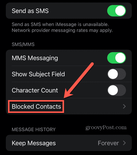 iphone berichten geblokkeerde contacten