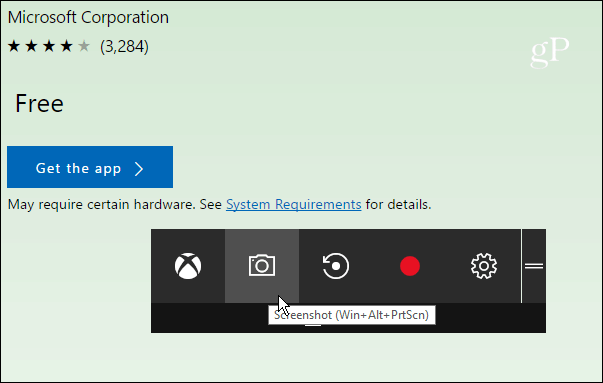 Een screenshot maken in Windows 10 met Xbox Game DVR