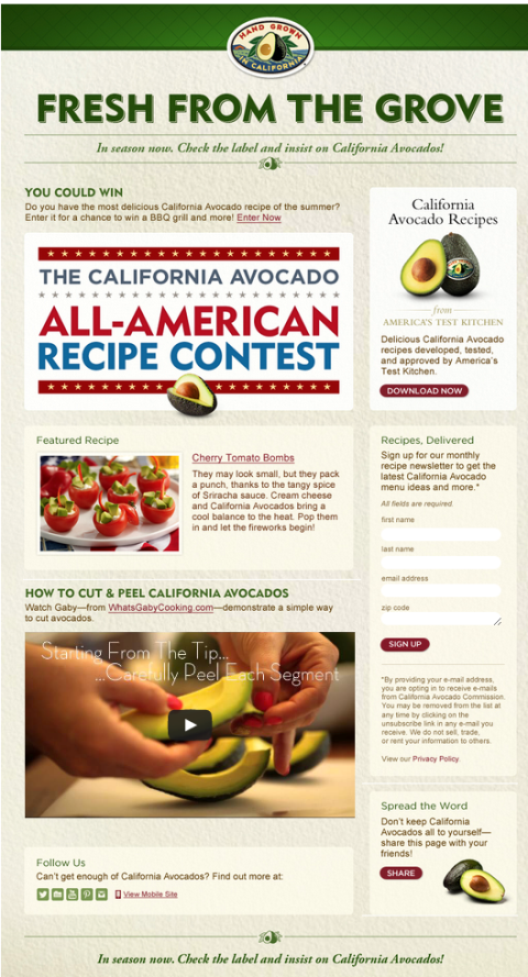 californië avacado-app