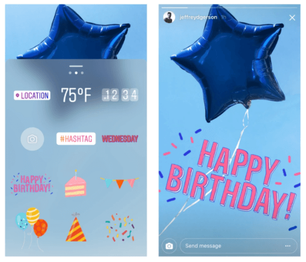 Instagram viert een jaar Instagram Stories met nieuwe verjaardags- en feeststickers.