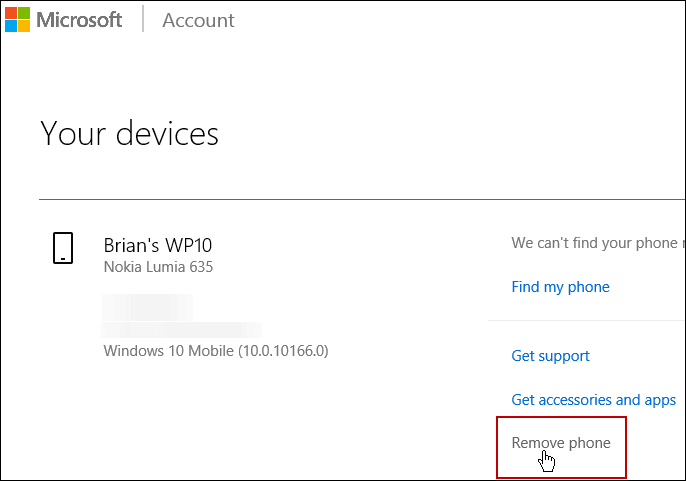 Apparaatapparaat Microsoft-account verwijderen