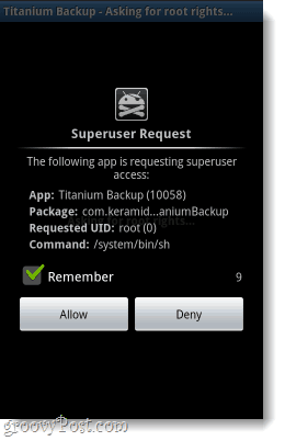 titanium backup heeft een superuser nodig om te draaien