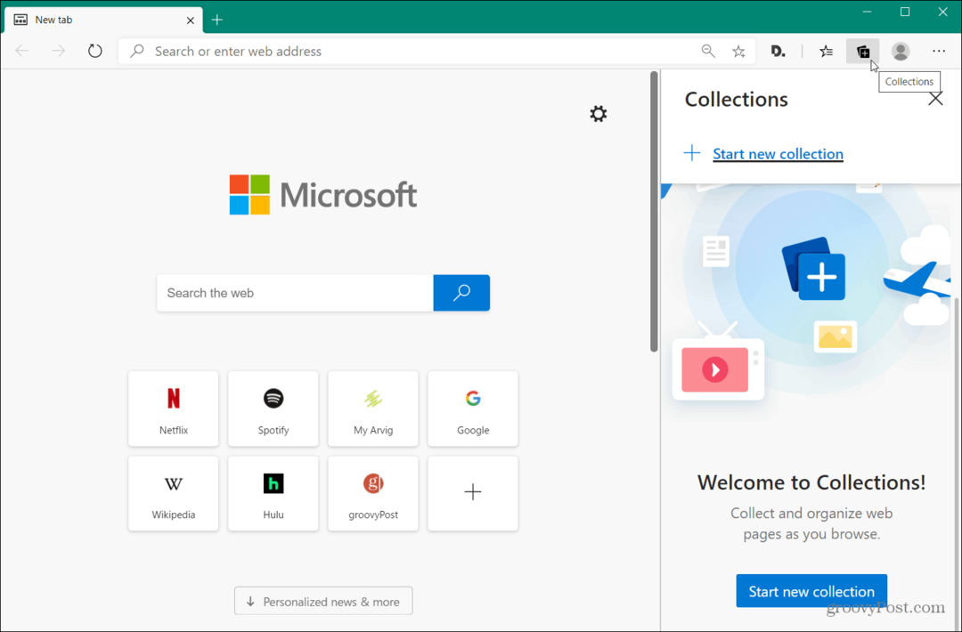 Hoe de functie Collecties in Microsoft Edge in te schakelen