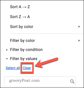 Een Google Spreadsheets-filter wissen
