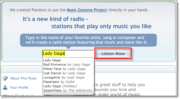 Luister gratis naar Lady Gaga op pandora.com