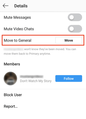 Berichten schuren in het Instagram Creator Profile Direct Messages Inbox, stap 1.