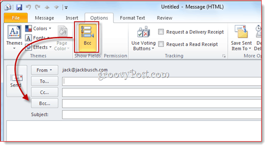 Onthul BCC in Outlook 2010