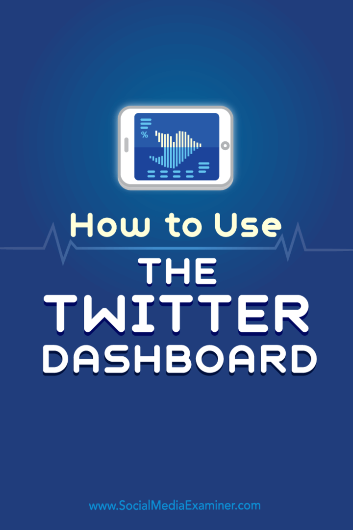 Tips voor het gebruik van het Twitter Dashboard om uw Twitter-marketing te beheren.