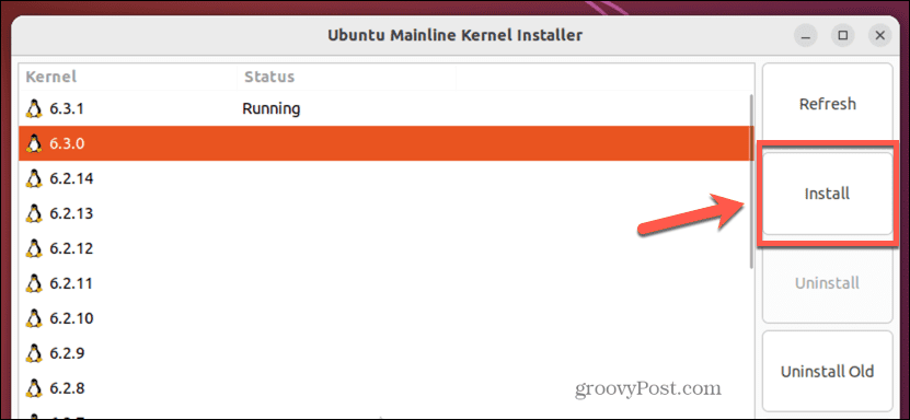 ubuntu installeert kernel in mainline