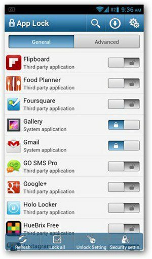 Apps en functies vergrendelen in Android met App Lock