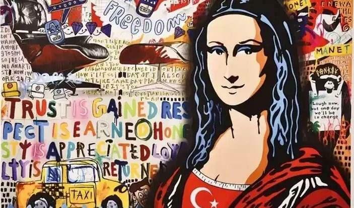 Mona Lisa met Turkse vlag