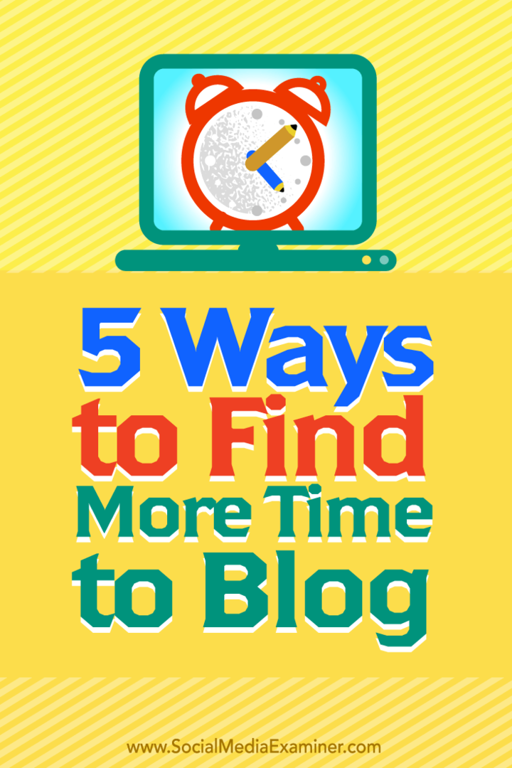 Tips voor vijf manieren om meer tijd te vinden om te bloggen.