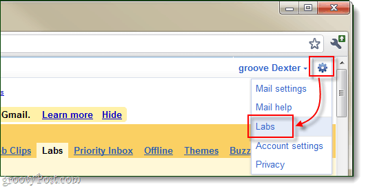 gmail instellingen labs