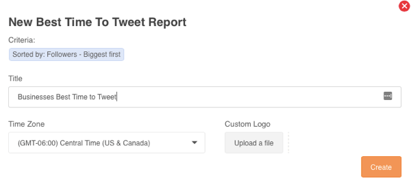 Genereer een rapport over de beste tijd om te tweeten in Audiense.