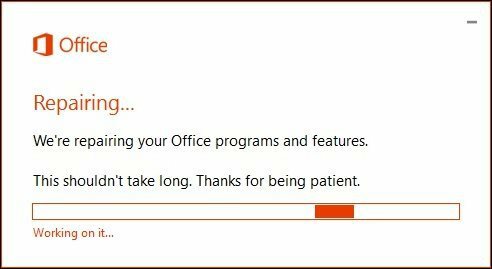 Office 365 reparatie 3