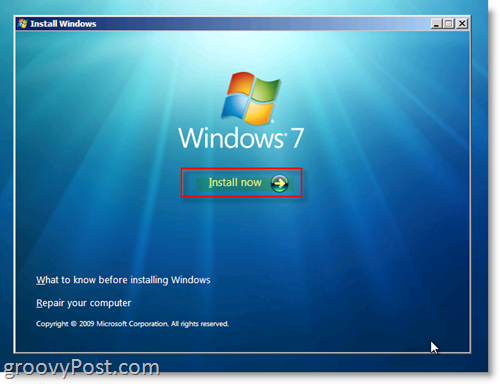 Windows 7 Installatiemenu