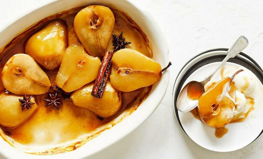 Hoe maak je een dessert met kersen en romige peren? Perendessert dat indruk maakt met zijn recept