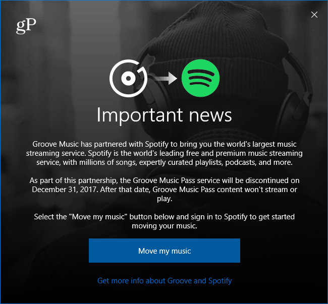 Microsoft Groove Music verhuist naar Spotify-bericht