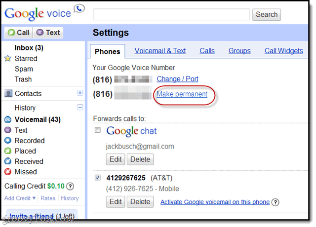 bewaar uw oude Google Voice-nummer na het overzetten