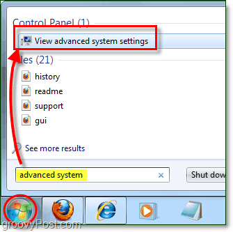 hoe u geavanceerde opties voor systeemprestaties kunt bekijken in Windows 7