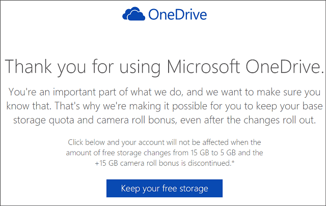 Bewaar OneDrive 15 GB opslag