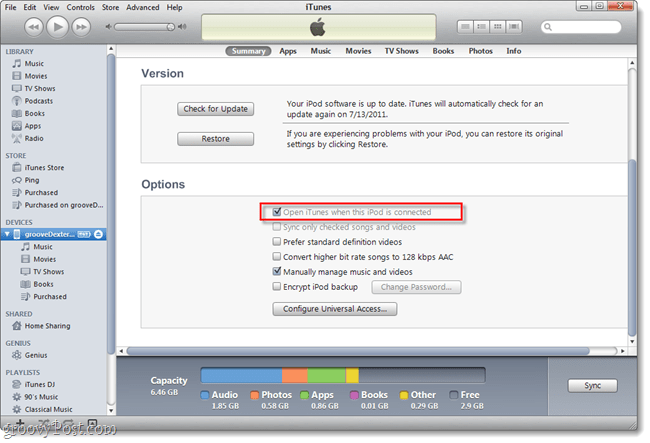 Hoe u kunt voorkomen dat iTunes automatisch wordt gestart wanneer u uw iPhone of iPod aansluit