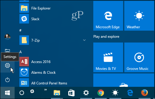 1 Instellingen Windows 10 Start