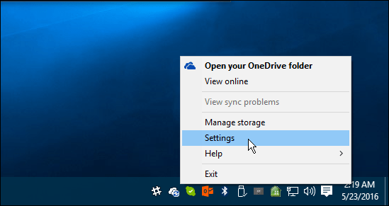 OneDrive-instellingen