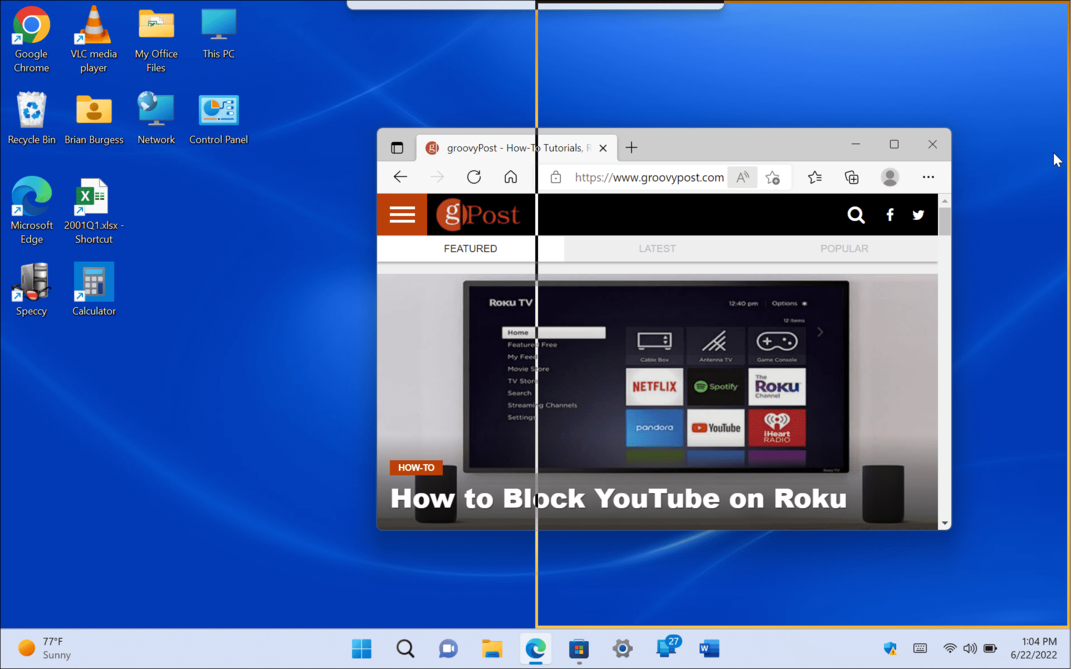 Gebruik gesplitst scherm in Windows 11