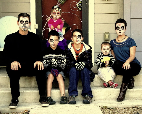 familie halloween portret
