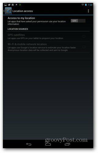 Verbeter de locatie-instellingen van de Nexus 7-batterijduur uit