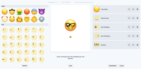 Gebruik de phlntn emojibuilder om aangepaste emoji te maken.