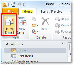 nieuwe e-mail voor Outlook 2010 opstellen