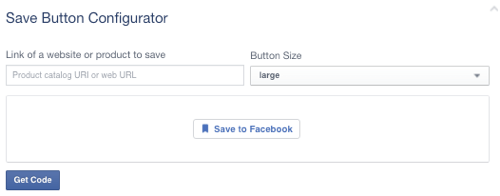 facebook save-knop ingesteld op lege url