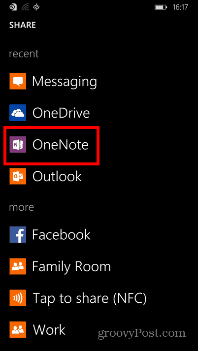 Schermafbeeldingen van Windows Phone 8.1 onenote