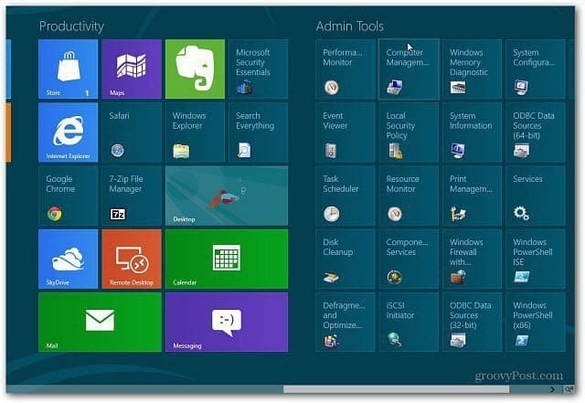Voeg Systeembeheer toe aan het startscherm van Windows 8