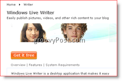 Downloadpagina van Windows Live Writer 2008