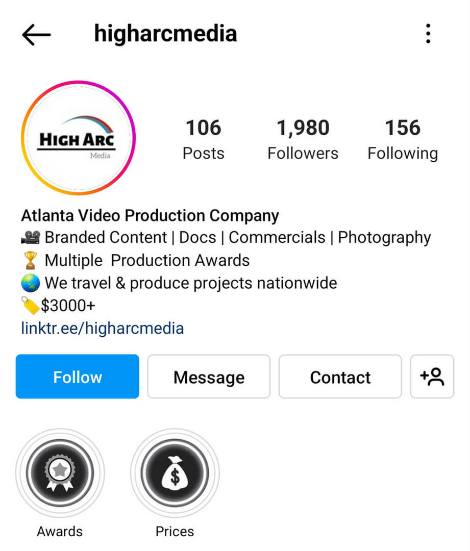 instagram-bio-higharcmedia-copy-voorbeeld