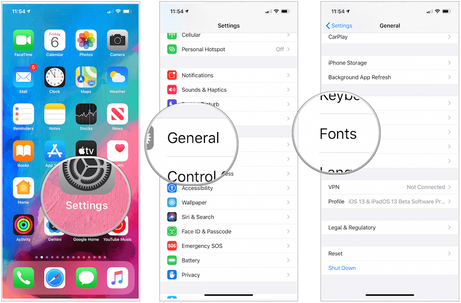 iOS 13-lettertypen