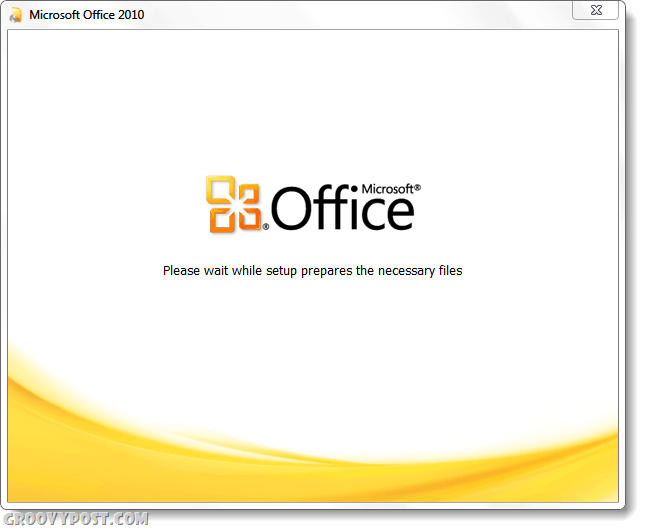 Screenshot van het installatieprogramma van Office 2010